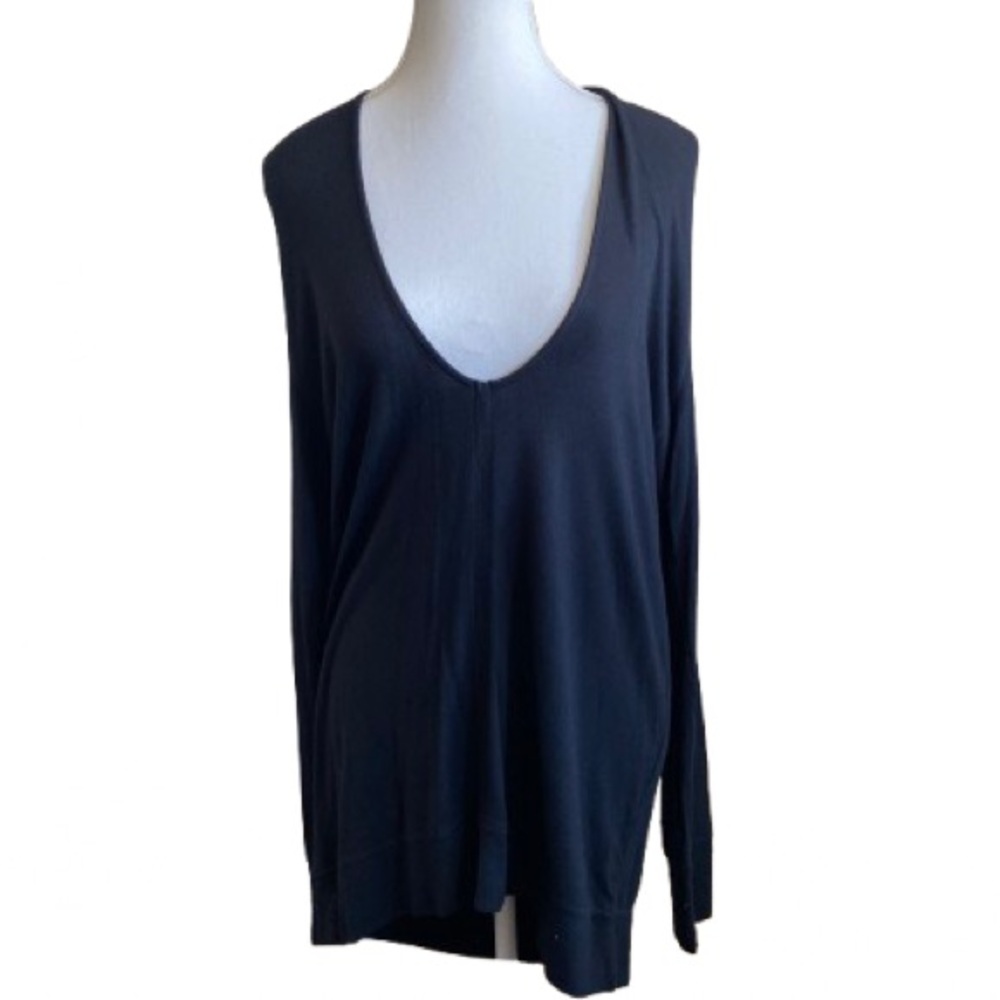 Athleta Deep Gray V-Neck Blouse